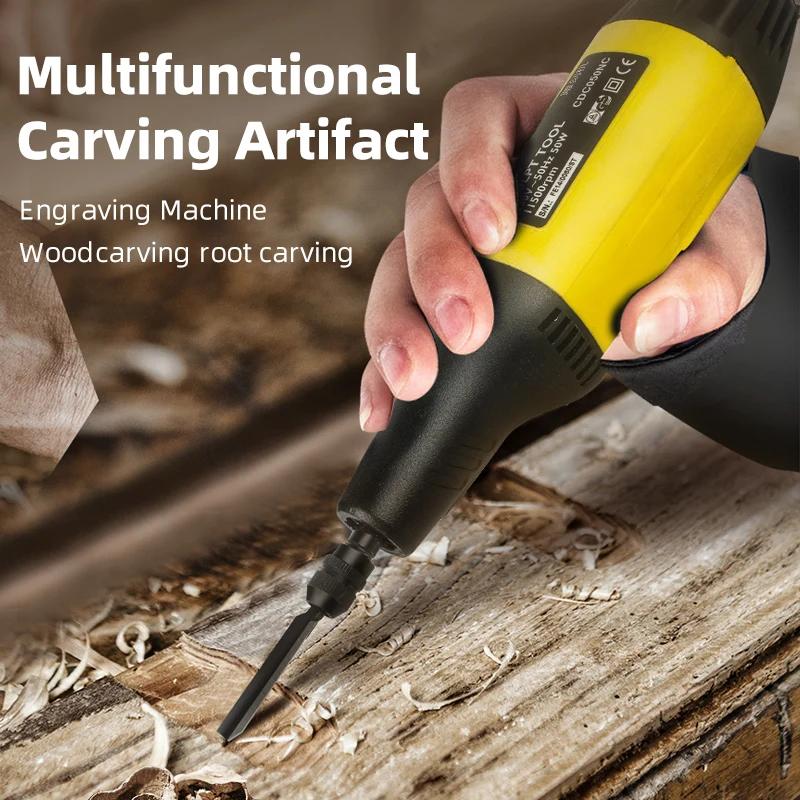 Electric Engraving Pen DIY Cutter Carving Tool Set  220V 50W Electric Woodworking Chisel Carving Knife Carpentry Root Furniture