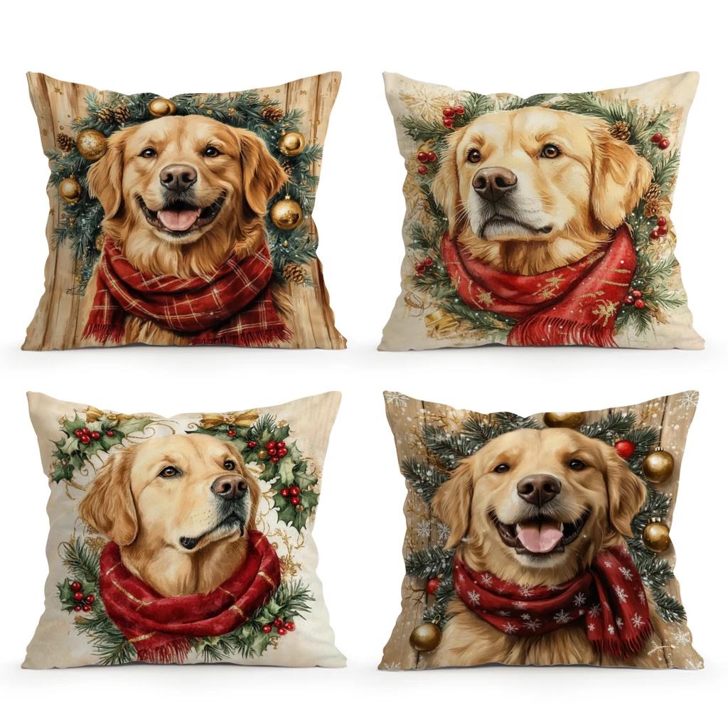 40/45/50cm cute golden retriever Cushions Pillowcase Polyester Cushion Cover Throw Pillow Pillowcover Home Car Sofa Decor