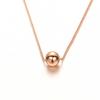 Starfuo 585 Rose & Purple Gold-Plated Bead Pendant Necklace - Trendy Russian Fashion for Women