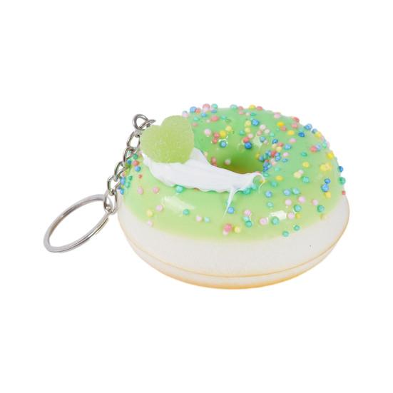 

Keychain Pendant Donut Shape Soft Elastic Feel Quick Rebound Squeeze Toy Safe PVC Stress Relief Fidget Toy