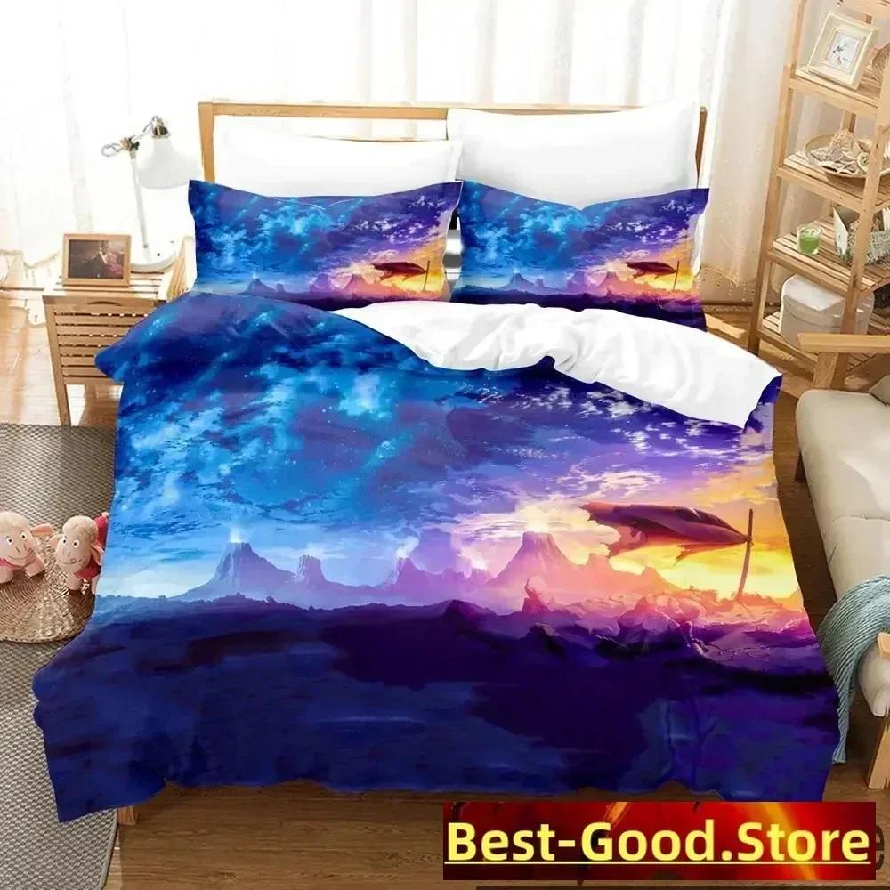 Comforter Anime Tengen Toppa Gurren Lagann Bedding Set Bed Set Comforter King Queen Size Boys Adult