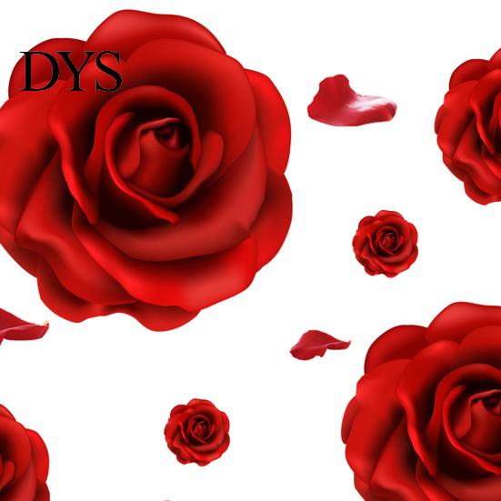 Valentine Day Room Decoration Romantic 3D Rose Flower Wall Stickers, Waterproof PVC Decal, Peel And Stick Anniversary Home Gift Art Decor, Decals for