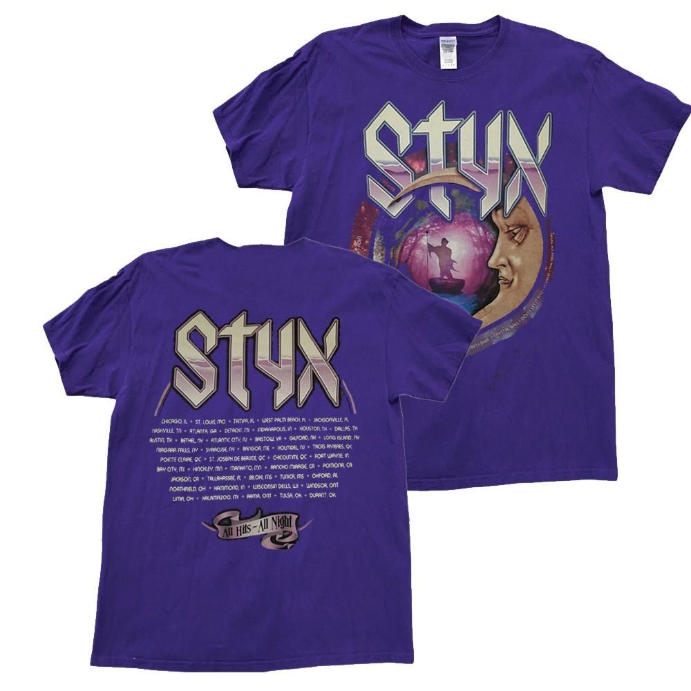 Rare STYX Concert-Tour-P wbr/ urple Tshirt-All Hits All Night Unisex S-235XL 20D49 Unisex T-Shirt S