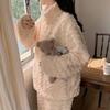 Navava Women Fleece Long Sleeve Zip Up Pajama Set Nt2062