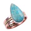 Natural Amazonite Gemstone Handmade 925 Sterling Silver Two Tone Ring S.10 K1p64