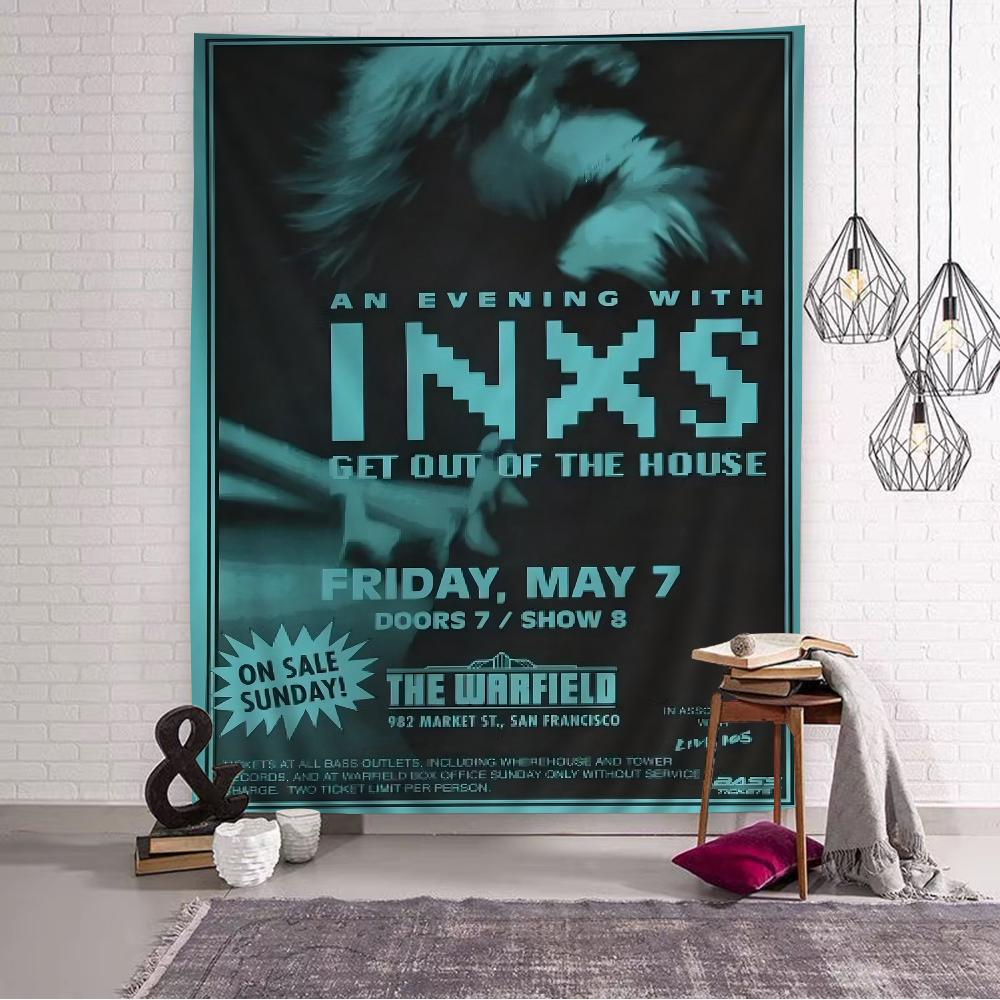 

INXS Singer Printed Large Wall Tapestry Hanging Tarot Hippie Wall Rugs Dorm Art Home Decor 74x94cm(29x37in)