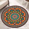 Tappeti Rotondi in Velluto di Cristallo per Camera da Letto e Tappeti per Decorazione Casa Soggiorno Stile Etnico Nordico Tappetini da Pavimento Boho Retro