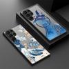 Thin Ring Magnetic Phone Case For Samsung Galaxy S26 Ultra S25 FE S24 S23 S22 Plus S21 FE Blue White Surfing Wave Hybrid TPU+PC Matte Cover
