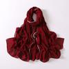 Pearl Chiffon Double Chain Beaded Scarf Ethnic Women S Headscarf