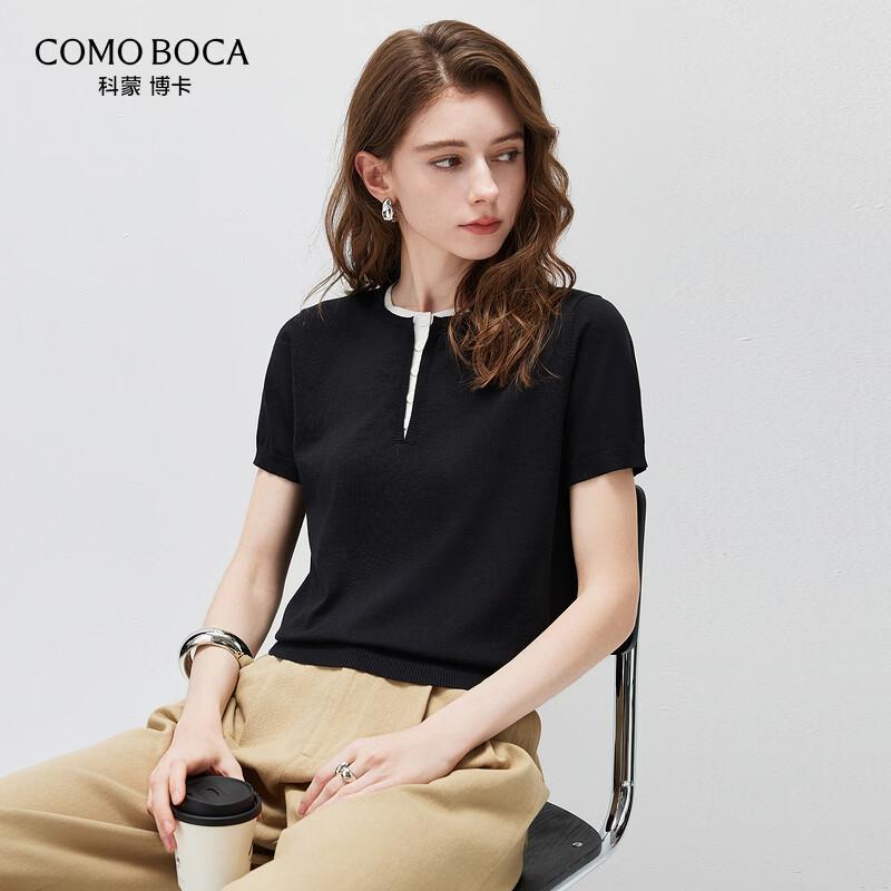 

Komomboka Women s Casual Faux Two-Piece Silk Blend Knit T-Shirt M