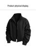 Men's Windproof Stand Collar Workwear Jacket - American Style, Three-Proof, Short, Loose Fit, for Spring & Autumn.