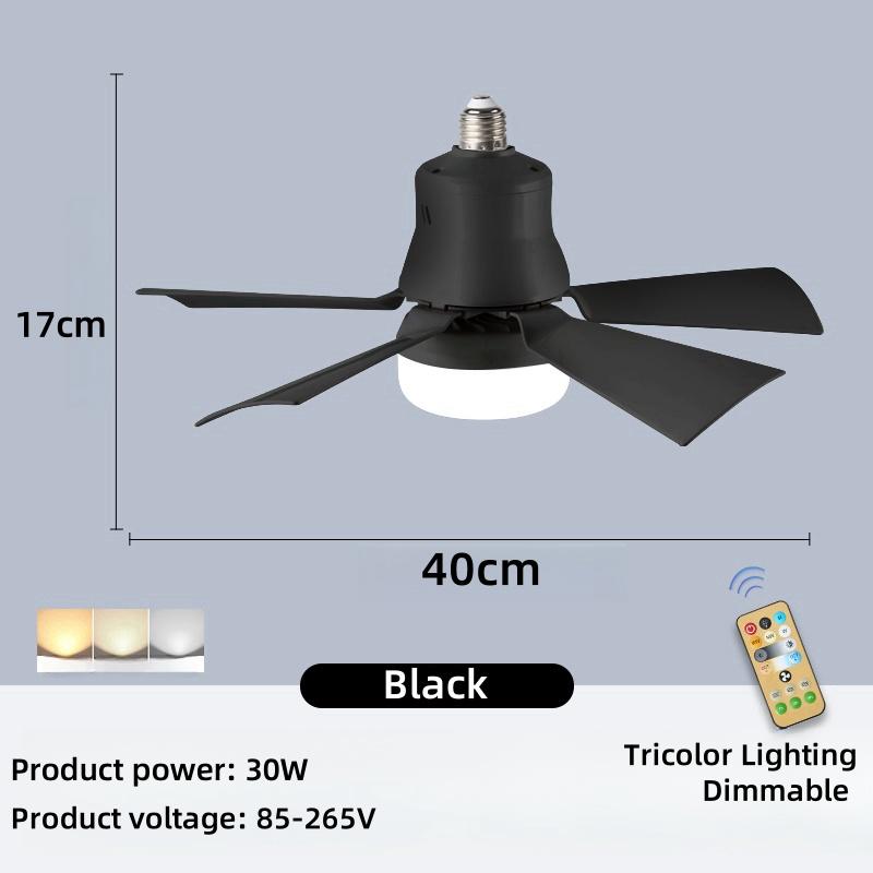 

5-лопастной/6-лопастной потолочный вентилятор с дистанционным управлением и светодиодной подсветкой, бесшумный электрический таймер, мини, 3 скорости, для гостиной, столовой, лампы