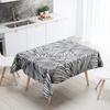 Black and White Corrugated Tablecloth Anti-Stain Waterproof Dining Table Home Decor Rectangular Kitchen Fireplace Countertop
