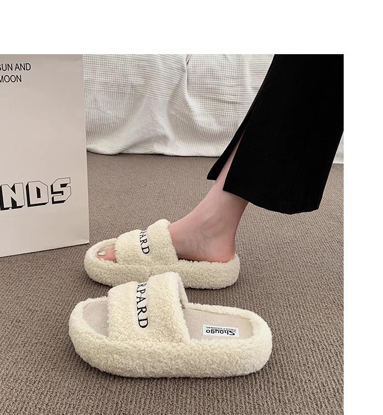 Mao Mao slippers women's wear 2025 autumn and winter new Korean version ins trendy shoes fluffy thickened home platform slippers