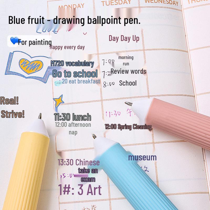 Blaues Frucht Mehrfarbiger Gelstift, 0,8 mm, Weicher Griff - Komfortabler Farbiger Kunstmarker