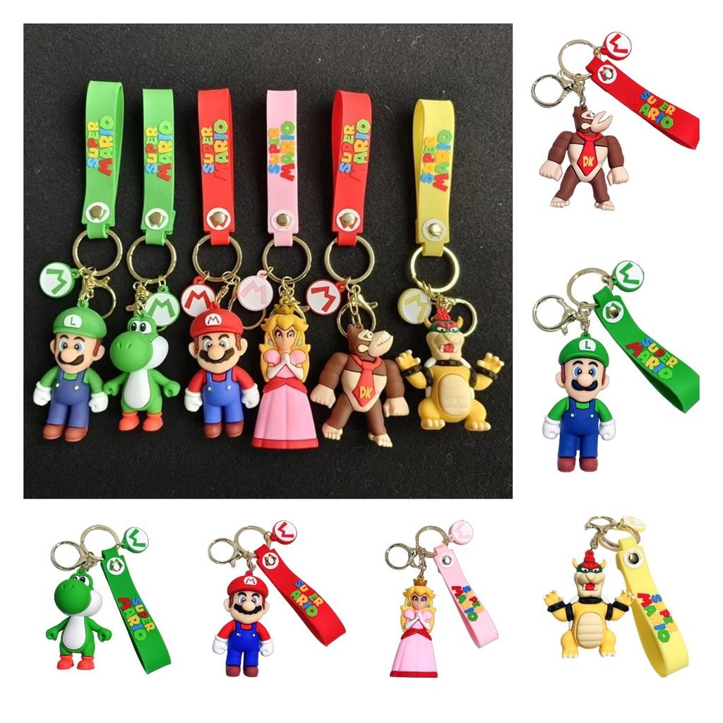 Cute Super Mario Keychain For Car And Bag Decorations Soft Pvc Material