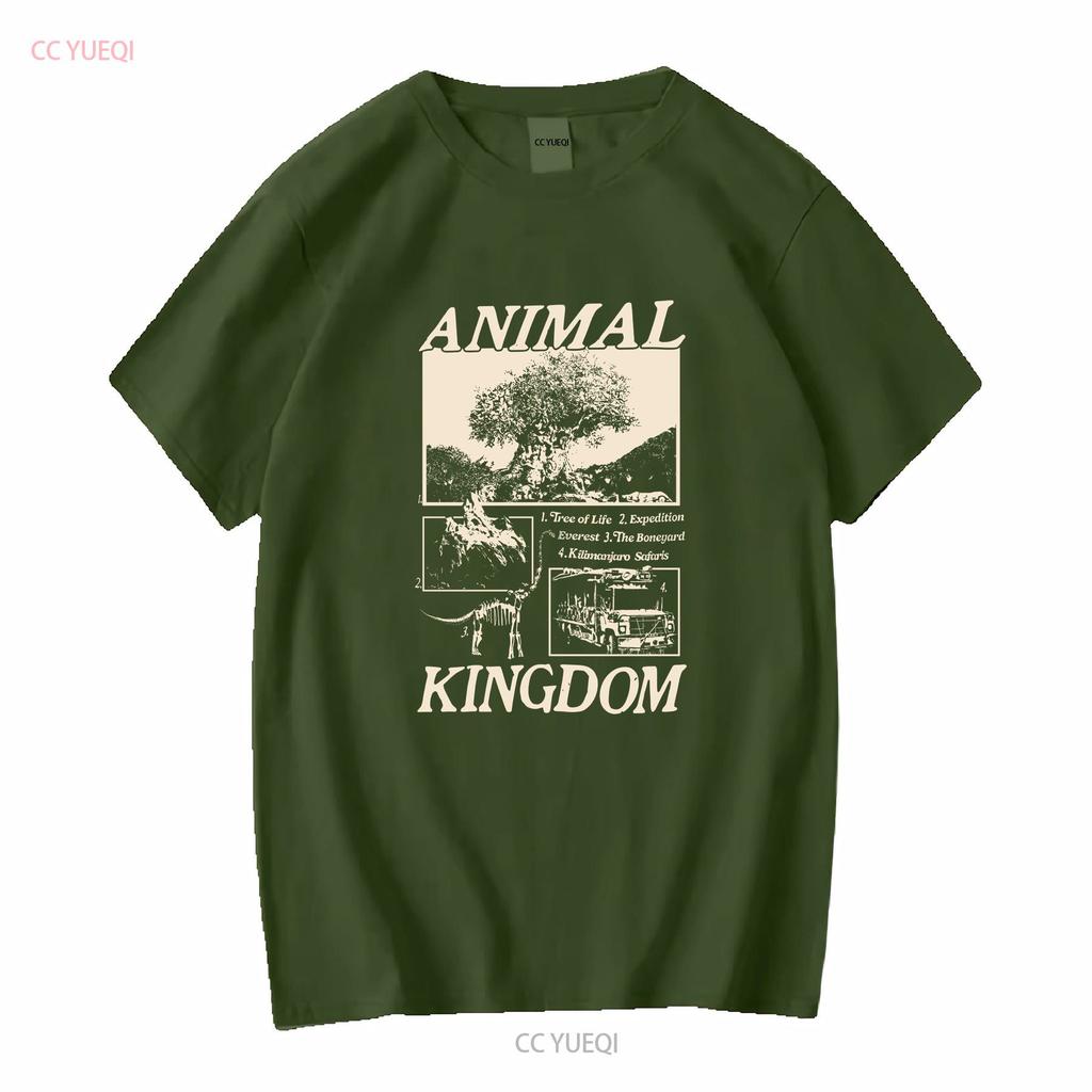 Animal Kingdom Vintage Style T Shirt Long or Short Sleeves Vintage Washed Soft Homme Stylish Streetwear Versatile