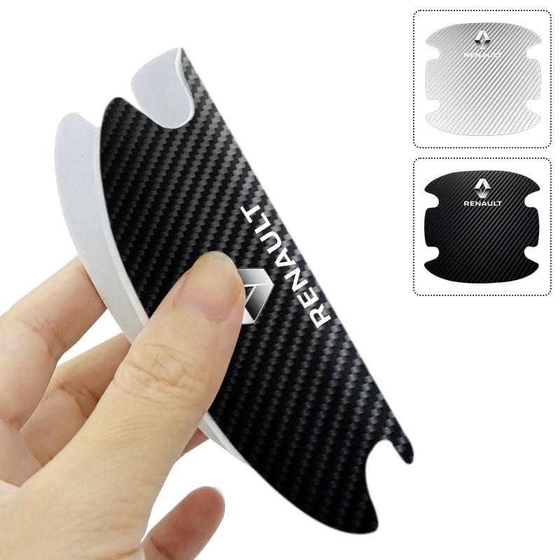 4 st Bilsidohandtagsskydd 3D-klistermärke Emblem Bildekoration För Renault Dacia Megane 1 2 3 4 CC Laguna 2 3 Coupe Clio 4 Laguna Logan