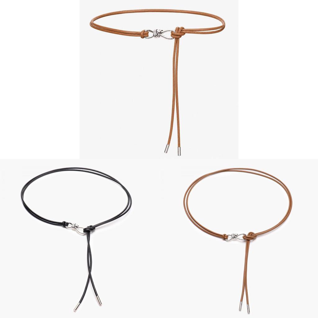 Cintura da Donna in Ecopelle Stile Vintage Francese con Chiusura Regolabile a Laccio per Uso Casual e da Ufficio