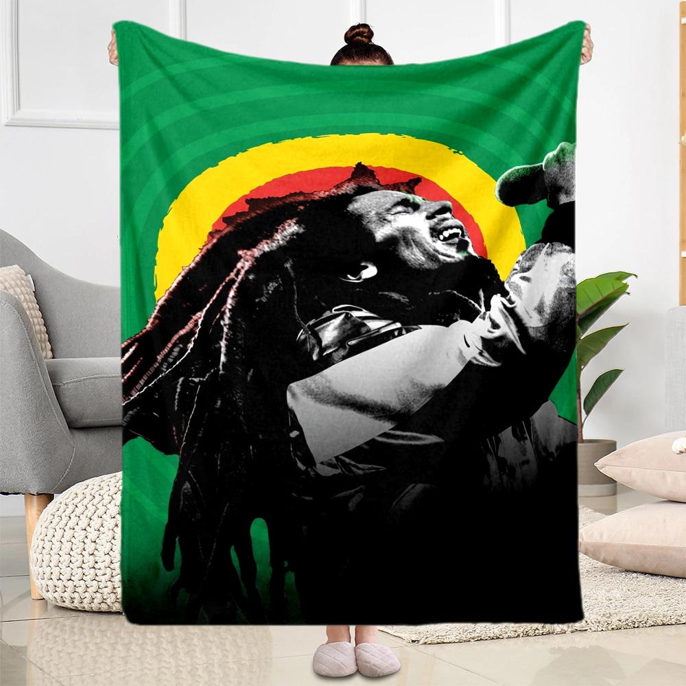 Bob Marley Reggae Legend Blanket Warmthful Decor Great For Picnics Chair Sofa For All Occasions Digital Print Ideal Gift For Birthday Valentine'S Day