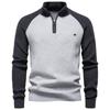 Pull Polyvalent pour Homme à Fermeture Éclair et Col Montant - Couleur Unie - Tendance Automne/Hiver à Manches Longues Style Européen
