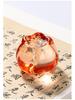 Pear Flower Crystal Glass Paperweight & Ruler: Elegant Decor for Calligraphy, Painting, and Cute Tea Pet.