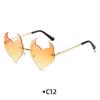Novel Rimless Devil Ear Heart Shape Sunglasses for Women Men Trendy Creative Party Halloween Cosplay Glasses UV Protection