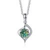 Women's 925 Sterling Silver Jewelry 1 Carat Moissanite Pendant Necklace For Wedding Simple Fashion Clavicle Chain