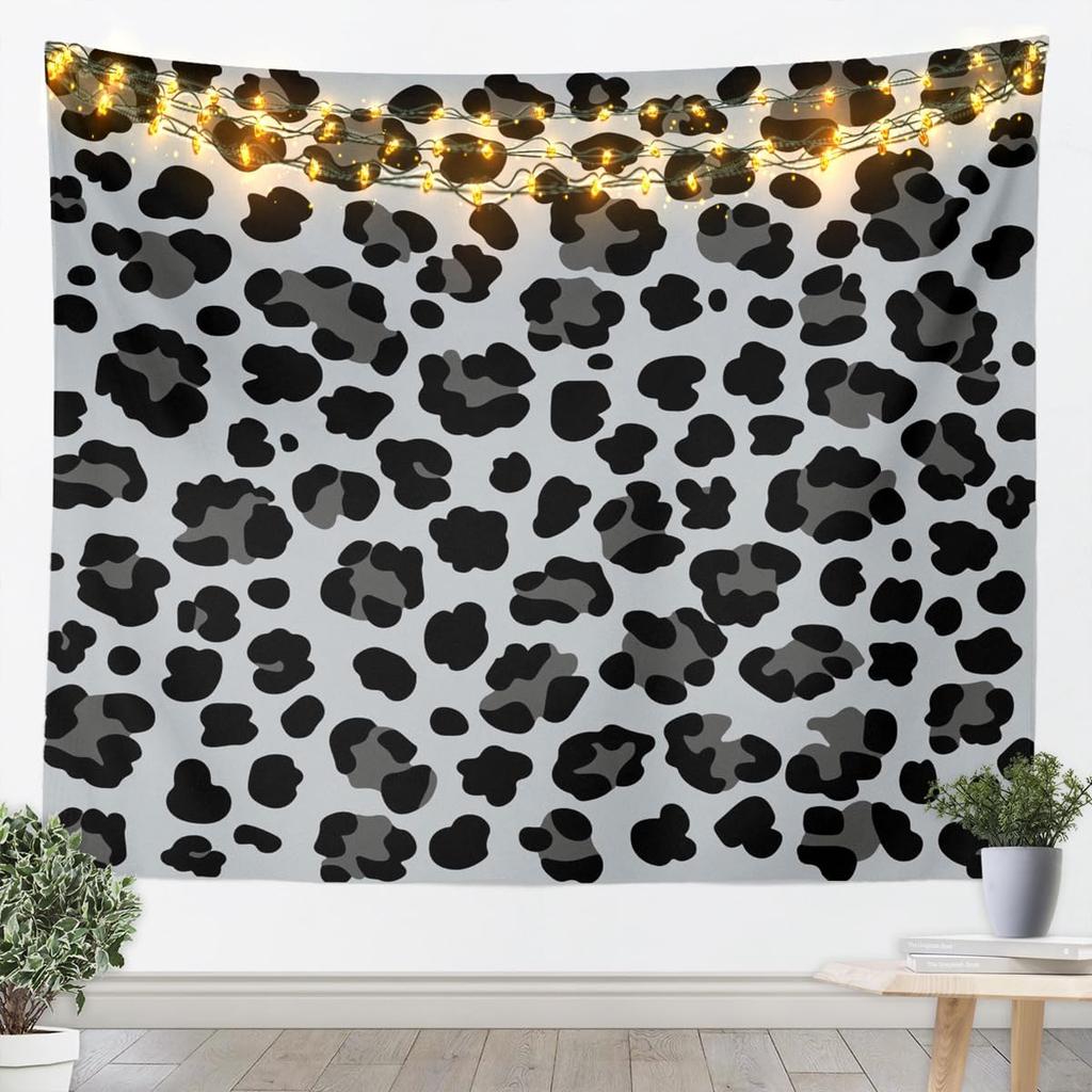 Rosy Leopard Tapestry Black White Zebra Wall Art Animal Print Wall Hanging Blanket For Living Room Bedroom Cheetah Home Decor