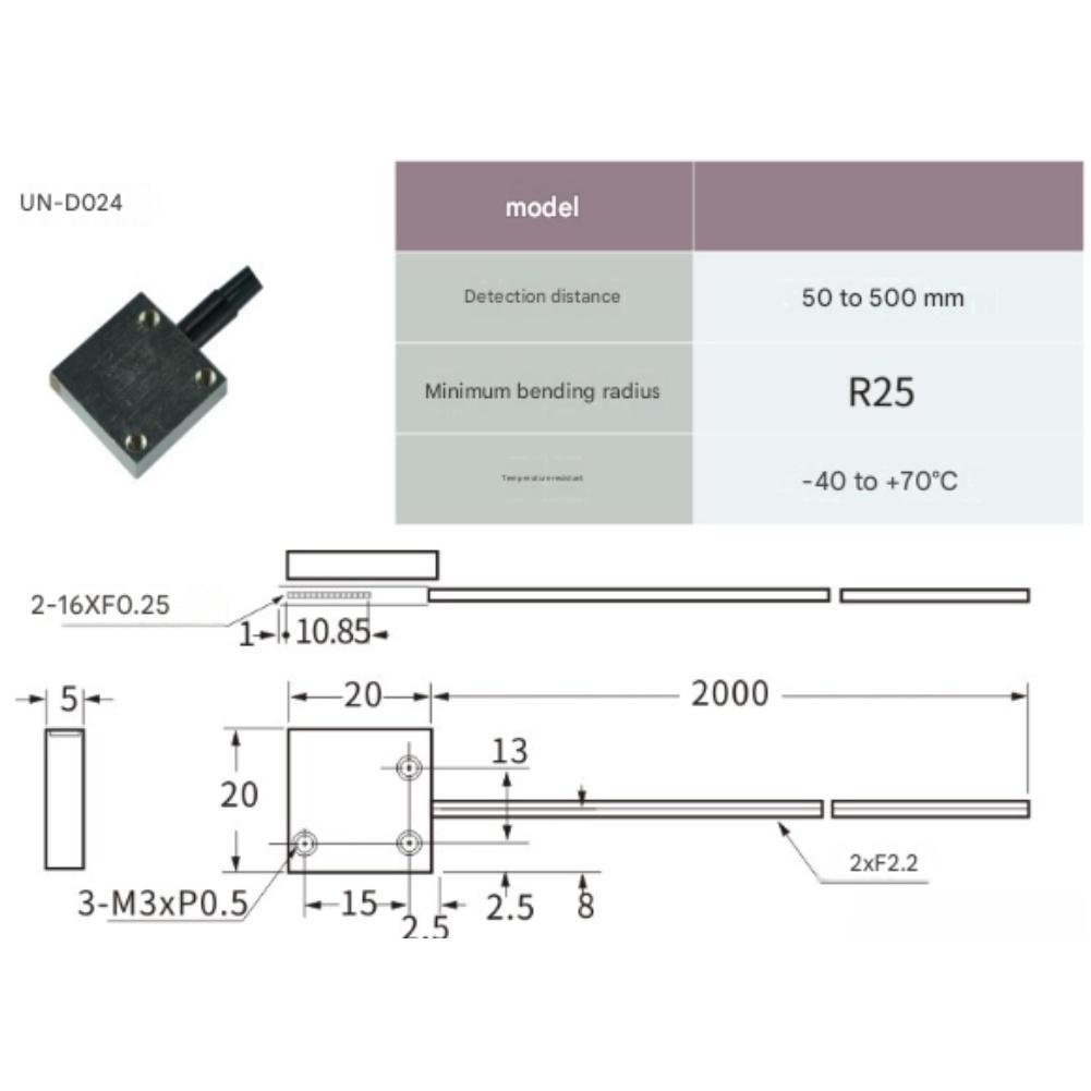 Long Range Reflective Fiber Optic Sensor FN-D024 Series High Temperature Supports Both NPN And PNP Output Types