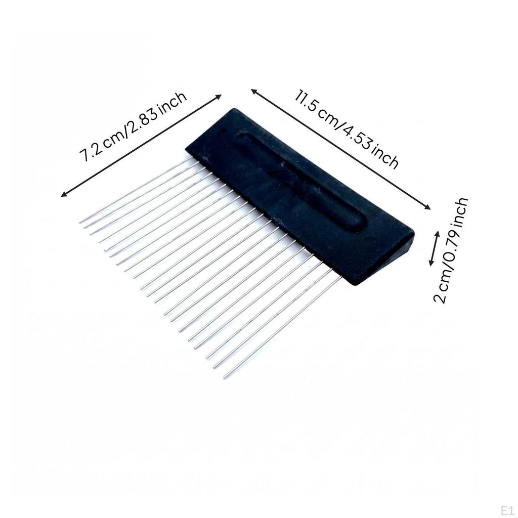Stainless Steel Graining Comb Metal Tines FineToothed Texture Tool Rectangular Head Texturing