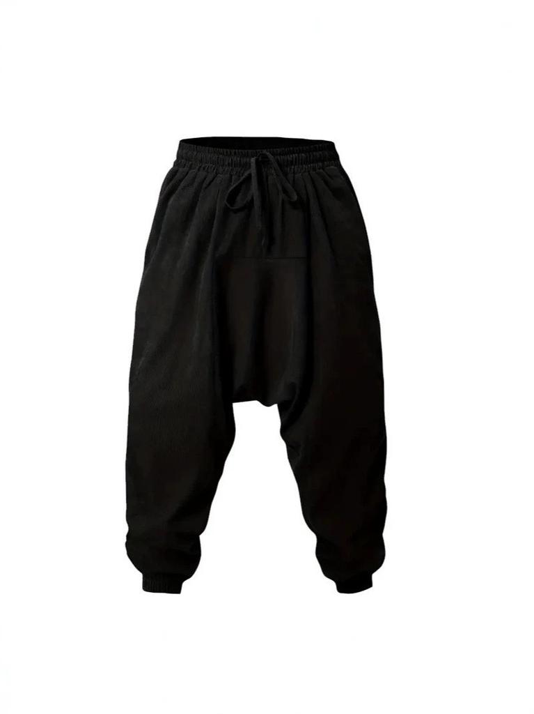 Trousers Outdoor men's hanging pants Casual trousers Retro national style loose pants Solid color leggings