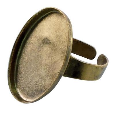 Hollow Oval Ring In Old Gold