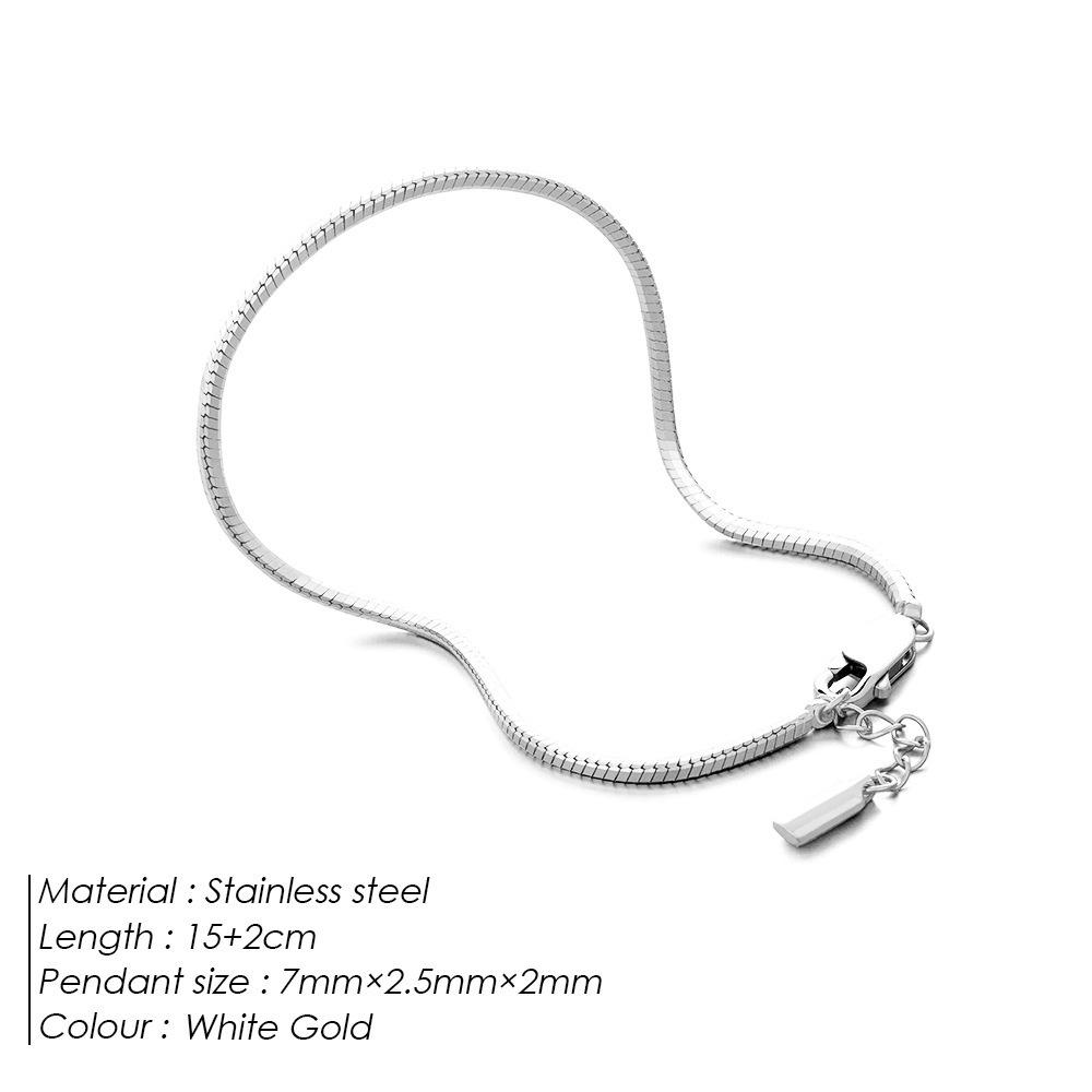 Herren Edelstahl Achteckige Kette Armband - Modisches Titanstahl Schmuckstück white