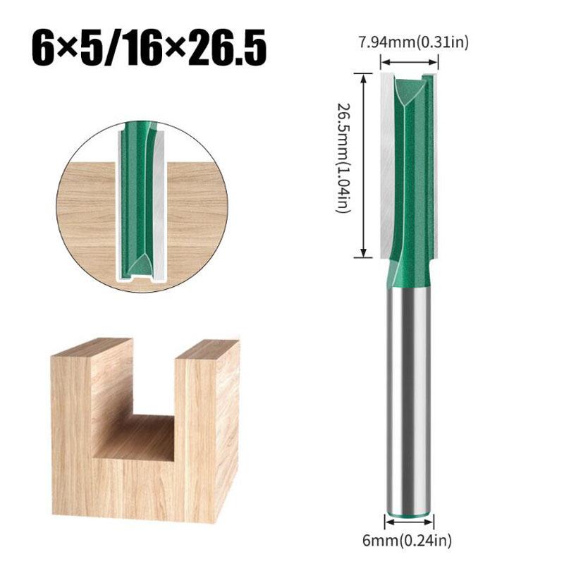 Straight Woodworking Router Bit Set Carpenter Milling Cutter 1/4″ 5/16″ 3/8″ 1/2″Cutting Diameter 6mm 6.35mm Shank