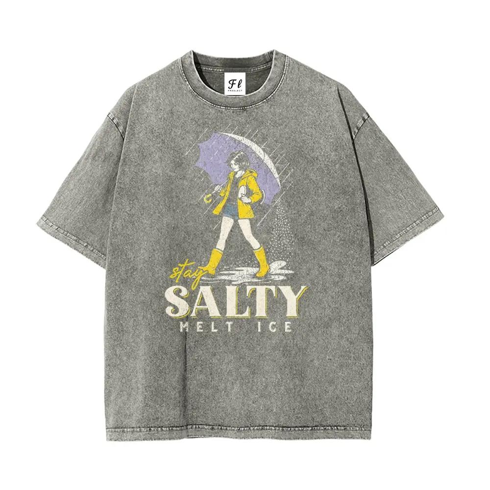 No Ice Shirt Stay Salty Melt Ice Pro Immigration Abolish Ice Shirt Anti Ice Political Shirt Oversize Unisex Washed Tshirt