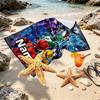 Custom Name Personalized Power Rangers Print Beach Towel, for Trip Camping Beach Party Home Decor, Birthday Gift for Family & Friends