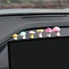 Set of 6 Cute Small Mushroom Resin Figurines Car Interior Decors For Dashboard Rearview Mirror Or Window Decoration