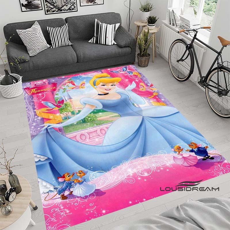 Tappeto con motivo fiabesco di Cenerentola, adatto per soggiorno, camera da letto, comodino, bagno, antiscivolo, adatto per bambina'