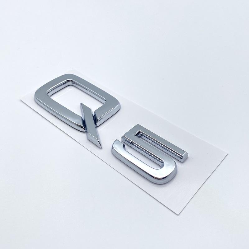 3D Letters Numbers Emblem for Audi A3 A4 A5 A6 A7 A8 Q2 Q3 Q5 Q7 Car Trunk Lid Nameplate Badge Logo Sticker Chrome Glossy Black