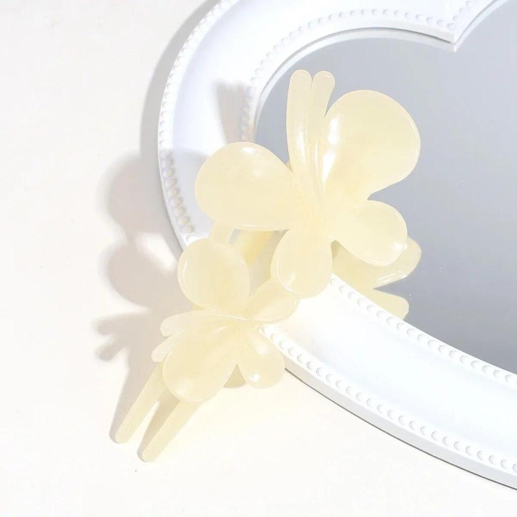 Büyük Çift Kelebek Saç Klipleri Kadın Mizaç Zarif Arka Kafa At Kuyruğu Klip Firkete Buzlu Ördek Gagası Klip