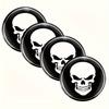 4pcs Skull Design Wheel Center Hub Caps - 2.36" Fit Emblem Covers for Cars, Motorcycles, Trucks & SUVs