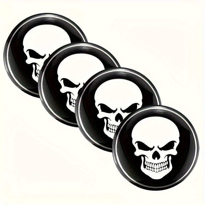 4pcs Skull Design Wheel Center Hub Caps - 2.36" Fit Emblem Covers for Cars, Motorcycles, Trucks & SUVs