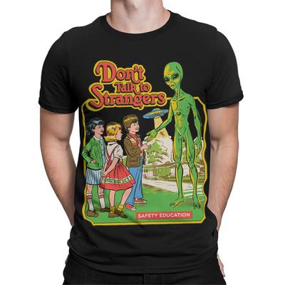 Don't-Talk-to-<wbr/>Strangers 80s Safety-Themed T-Shirt with a Retro Twist #SR#T433