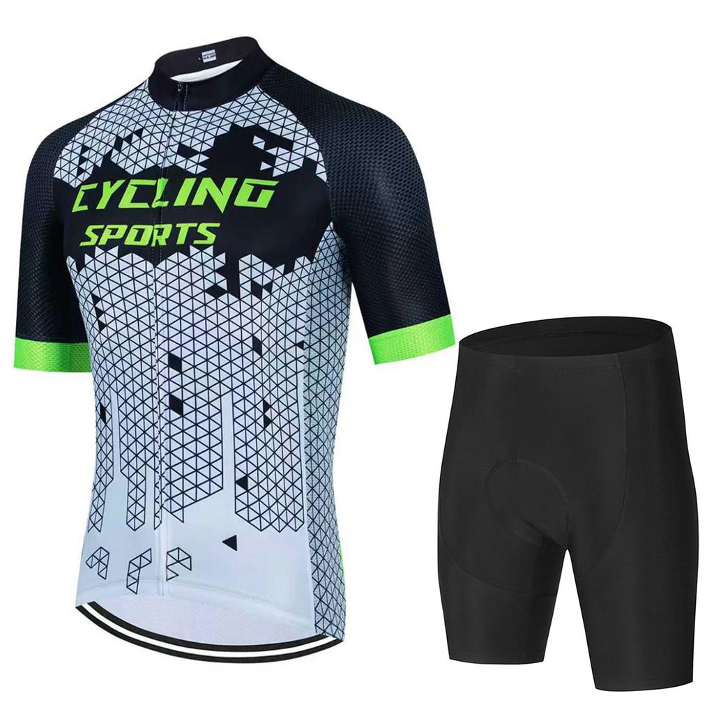 2026 Summer Men's Breathable Sweating Short Sleeve Cycling Top Road Mountain Bike Cycling Suit Set