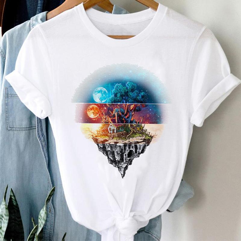 T-Shirts Women 90S Star Fashion Short Sleeve Trend Spring Summer Clothes Stylish Tshirt Top Lady Print Girl Tee T-Shirt
