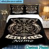 3PCS Custom Name Viking Bedding Set Printed Duvet Cover Closure Includes 1 Duvet Cover & 2 Pillowcases for All Seasons Bedroom Decor
