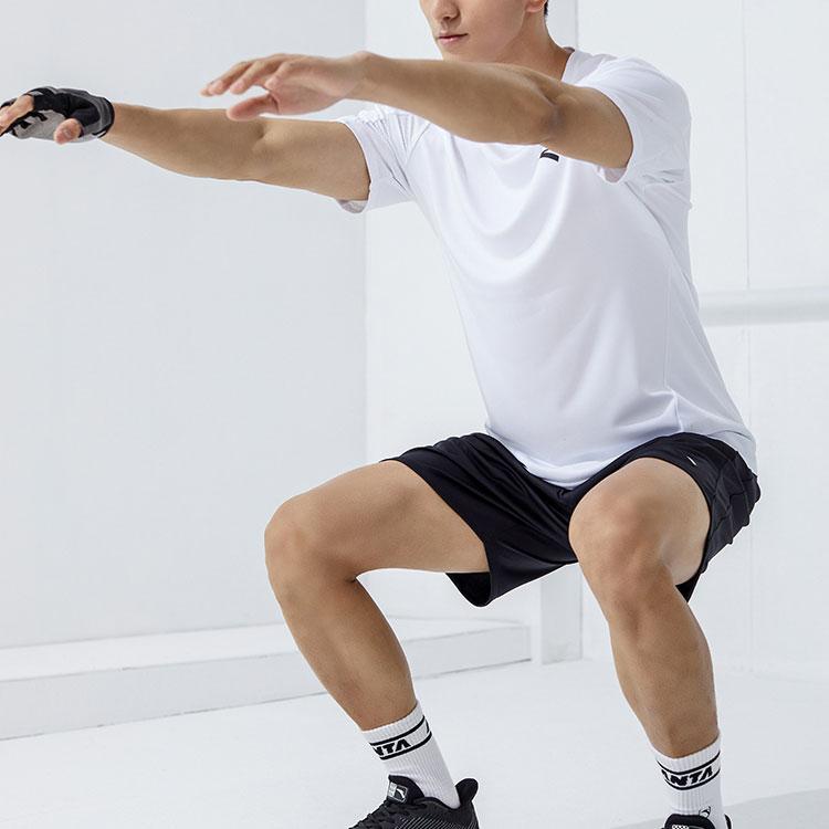 Anta Breathable Running Training Quick-Dry Shorts With Casual Sports Set Men Shorts White Black 952222201-1