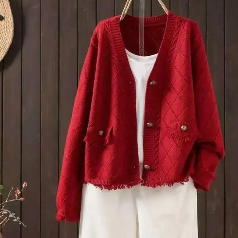 Sweaters Coat Cardigan for Women Autumn Winter Large Size Vintage Loose Sleeve Knitted Cardigan Sweaters Jacket