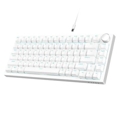 AK820 Wired Mechanical Blue Axis 82 Key Compact Gaming Hot Swap Gasket Backlit with USB DIY Simple English with Windows A.JAZZ Keyboard, 75%,